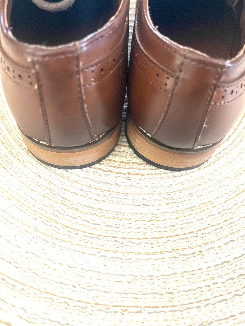 Stacy Adams Two-Tone Brown Leather Cap-Toe Derby